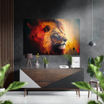 Lion Brushed Aluminum Dibond Wall Art.