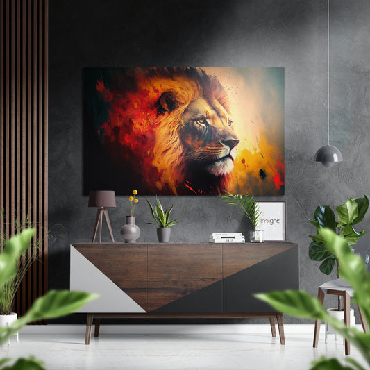 Lion Brushed Aluminum Dibond Wall Art.