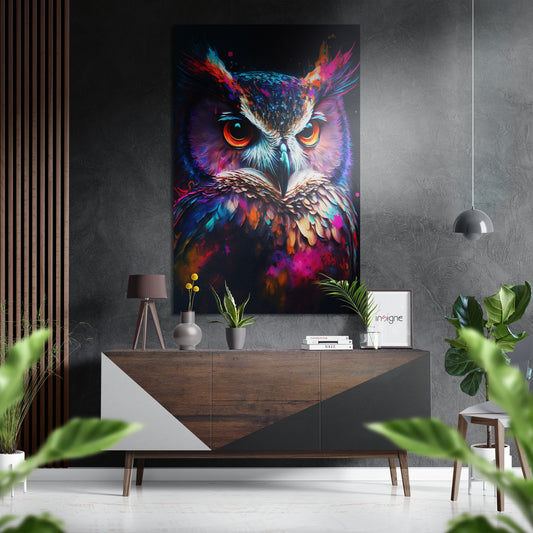 Owl Brushed Aluminum Dibond Wall Art.