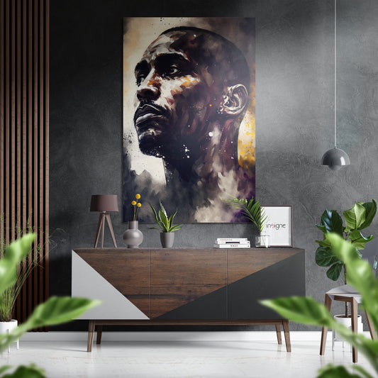 Basketball Icon Portrait Brushed Aluminum Dibond Wall Art
