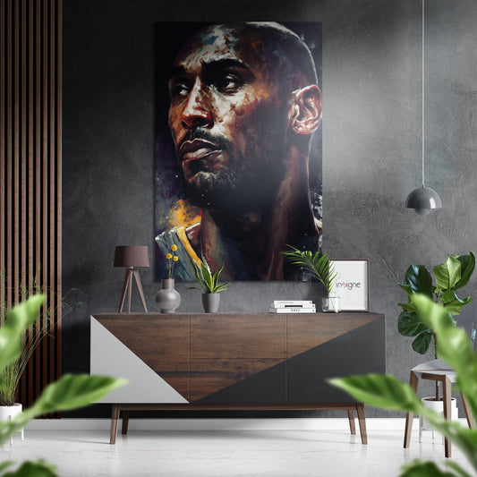Basketball Icon Portrait Brushed Aluminum Dibond Wall Art