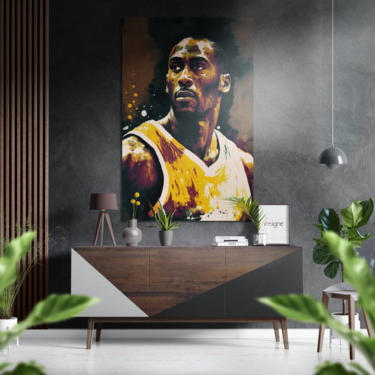 Basketball Icon Portrait Brushed Aluminum Dibond Wall Art
