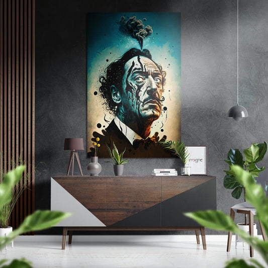 Surreal Melting Clocks Brushed Aluminum Dibond Wall Art