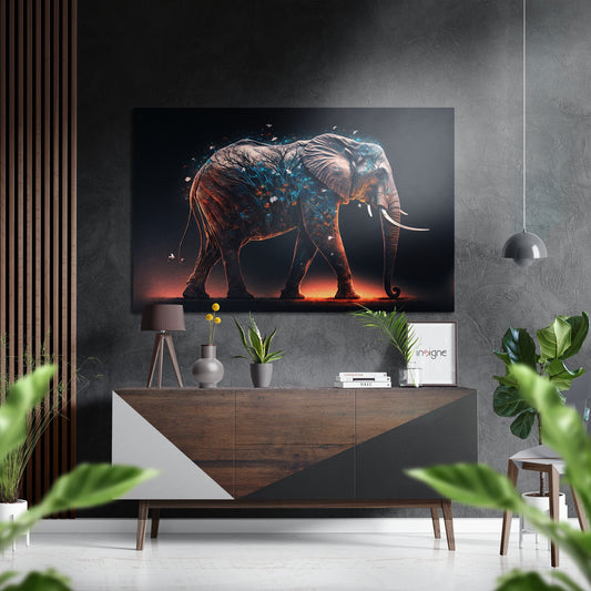 Elephant Brushed Aluminum Dibond Wall Art.
