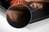 Mona Lisa with a Cat Brushed Aluminum Dibond Wall Art.