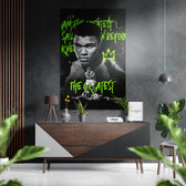Muhammad Ali Brushed Aluminum Dibond Wall Art.