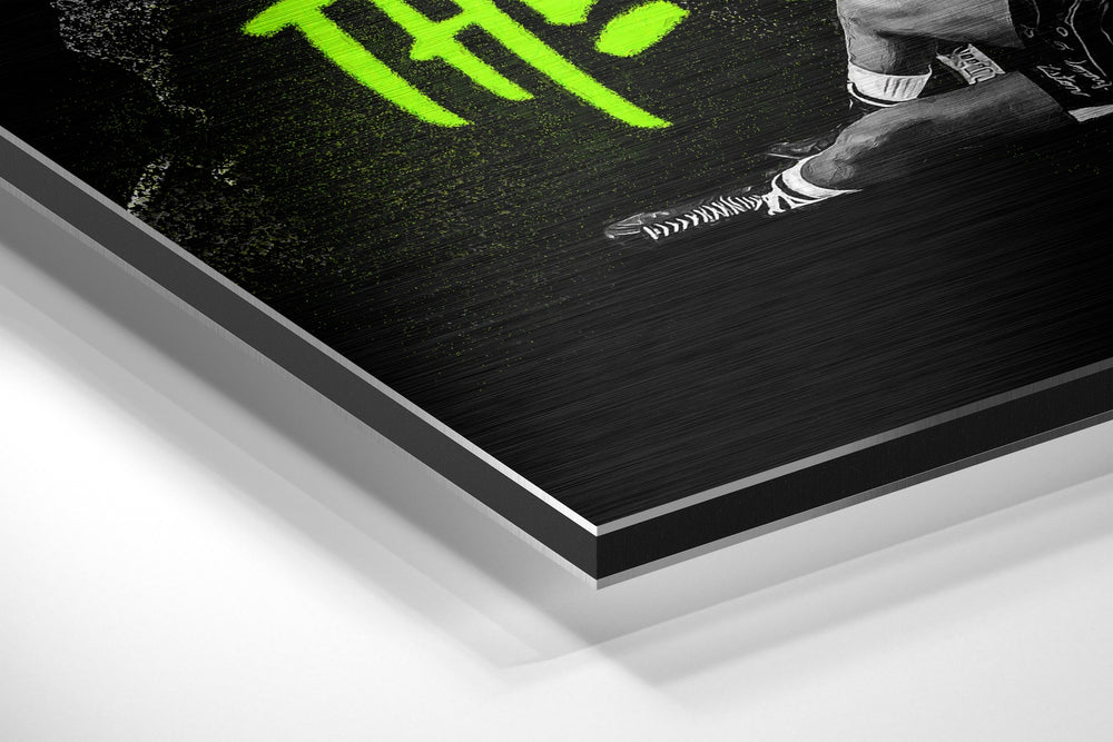 Muhammad Ali Brushed Aluminum Dibond Wall Art.