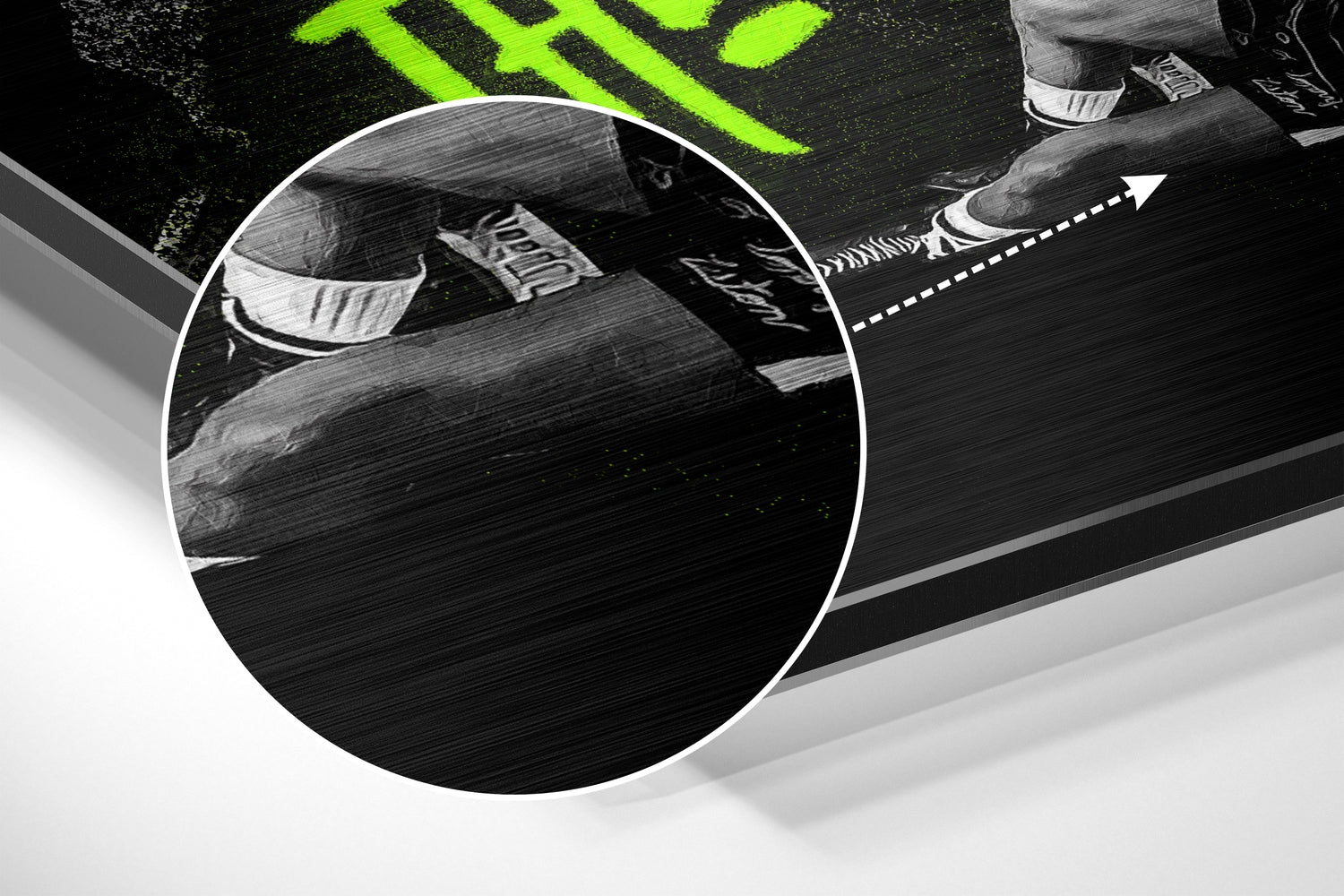 Muhammad Ali Brushed Aluminum Dibond Wall Art.