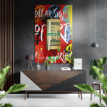 Dollar Brushed Aluminum Dibond Wall Art.