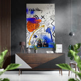 Keith Haring Brushed Aluminum Dibond Wall Art.