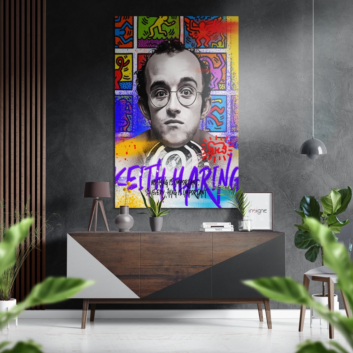 Keith Haring Brushed Aluminum Dibond Wall Art