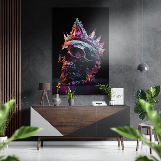 Skull Brushed Aluminum Dibond Wall Art.