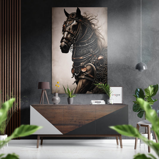 Warrior's Horse Brushed Aluminum Dibond Wall Art.