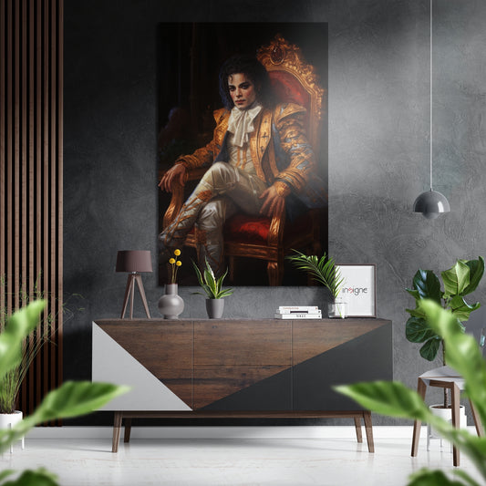 Micheal Jackson the King Brushed Aluminum Dibond Wall Art.