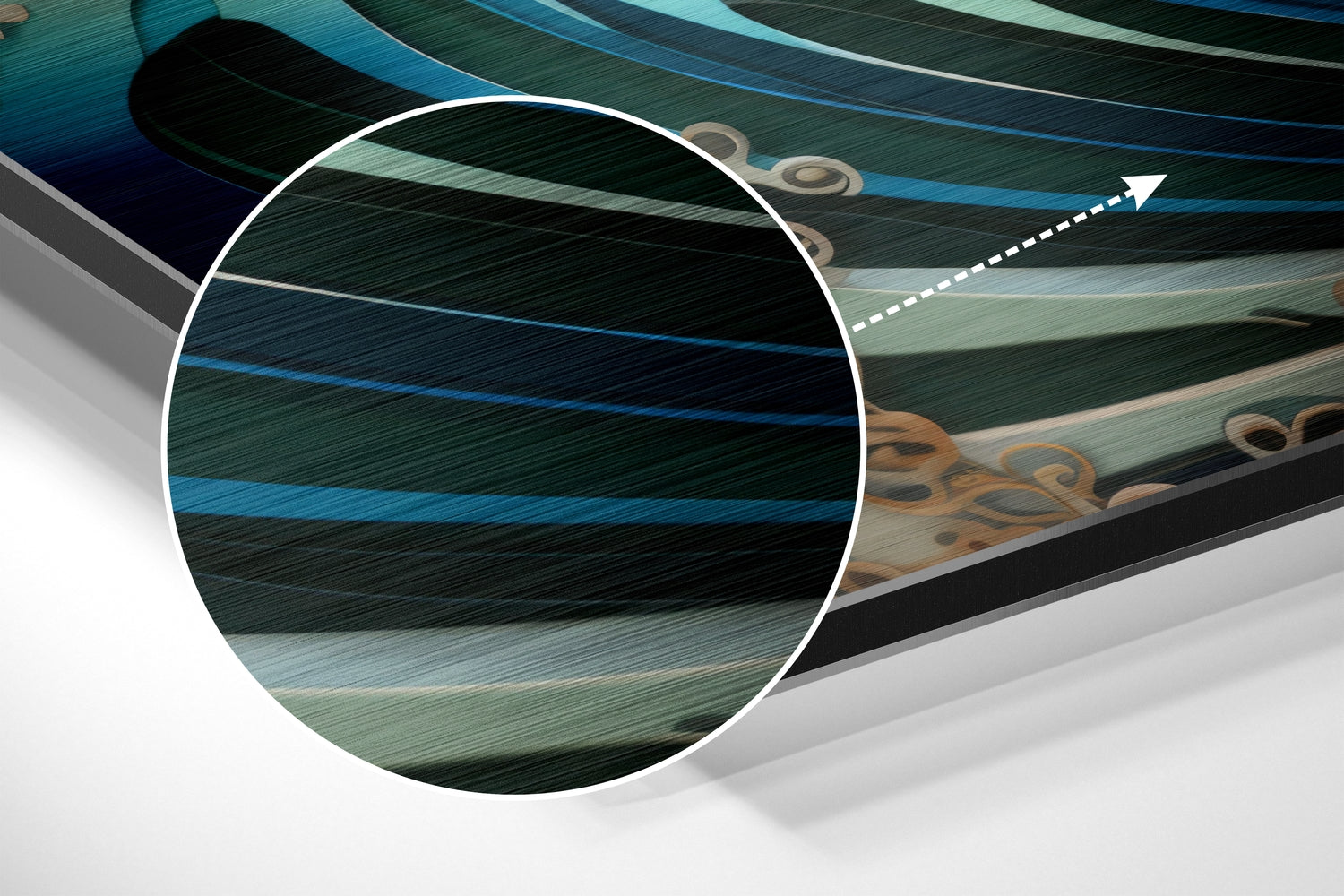 Waves and Mountains Brushed Aluminum Dibond Wall Art.