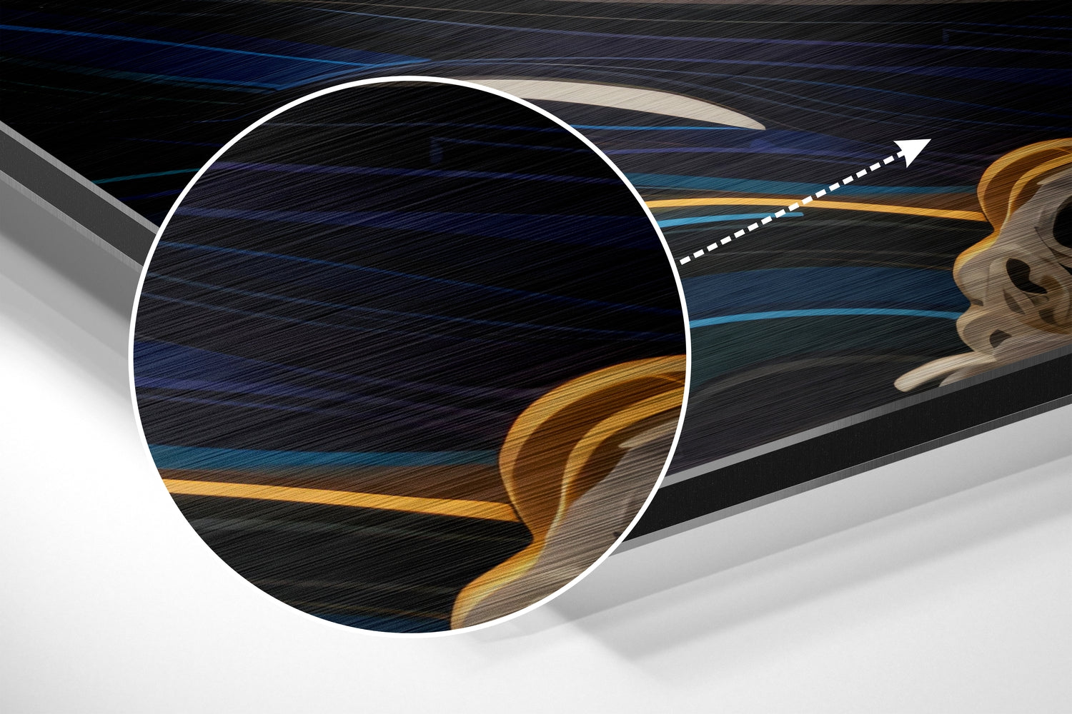 Waves and Flowers Brushed Aluminum Dibond Wall Art.