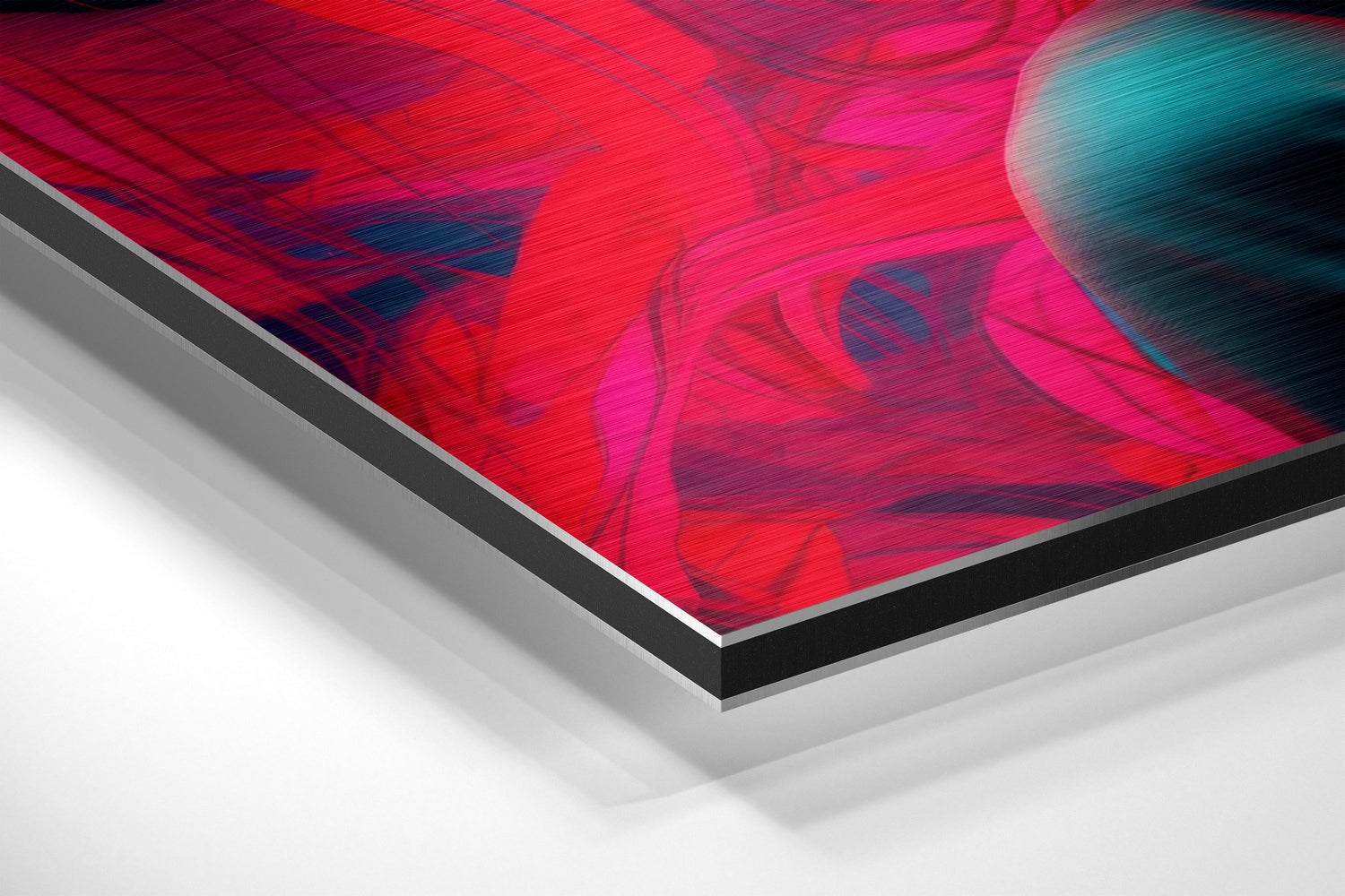 Woman and the Red Brushed Aluminum Dibond Wall Art.