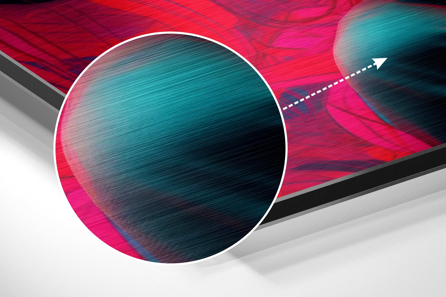 Woman and the Red Brushed Aluminum Dibond Wall Art.