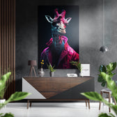 Cool Giraffe Brushed Aluminum Dibond Wall Art.