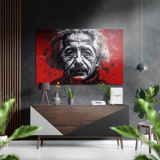 Wild-Haired Physicist Brushed Aluminum Dibond Wall Art