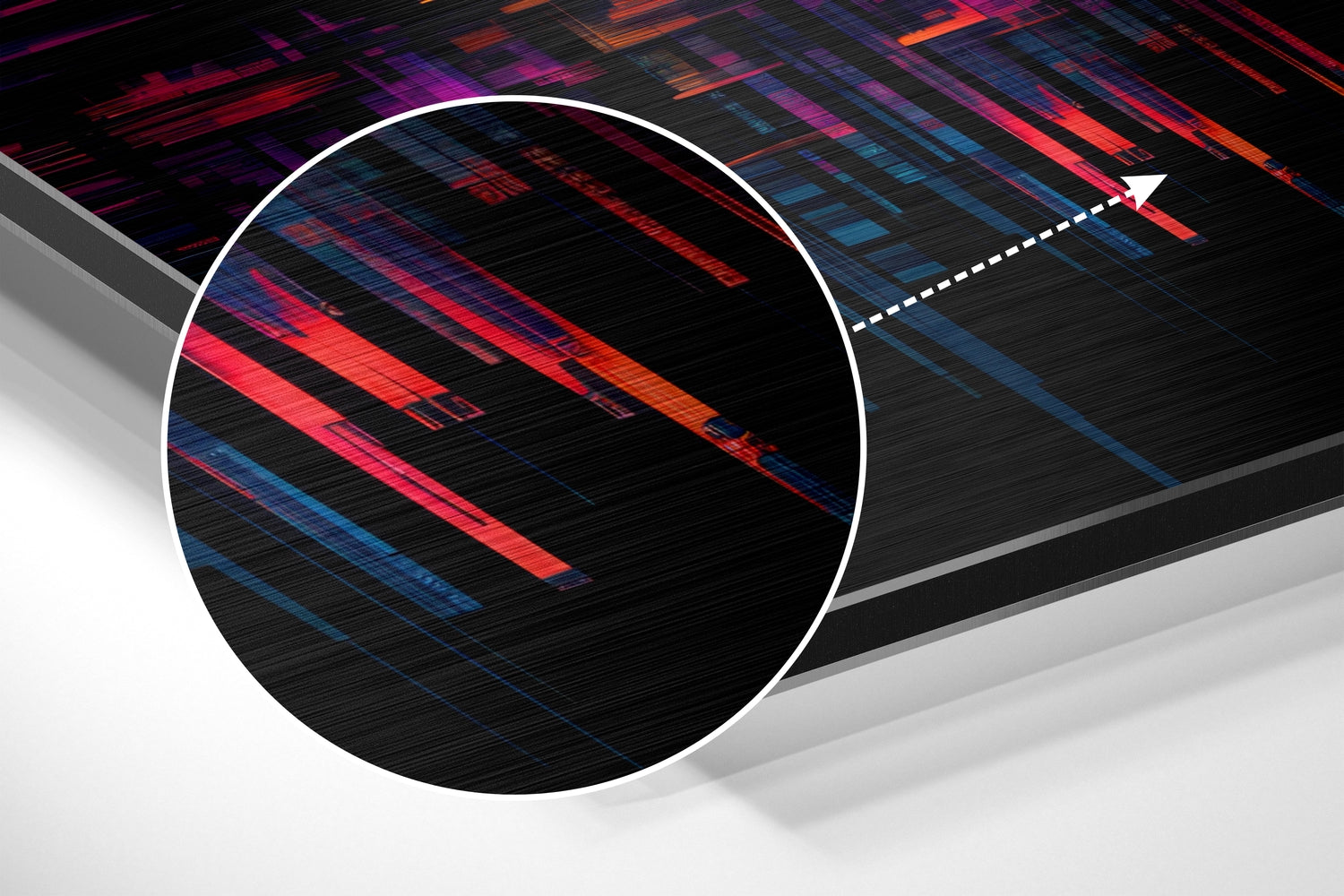 Abstract City Silhouette Brushed Aluminum Dibond Wall Art.