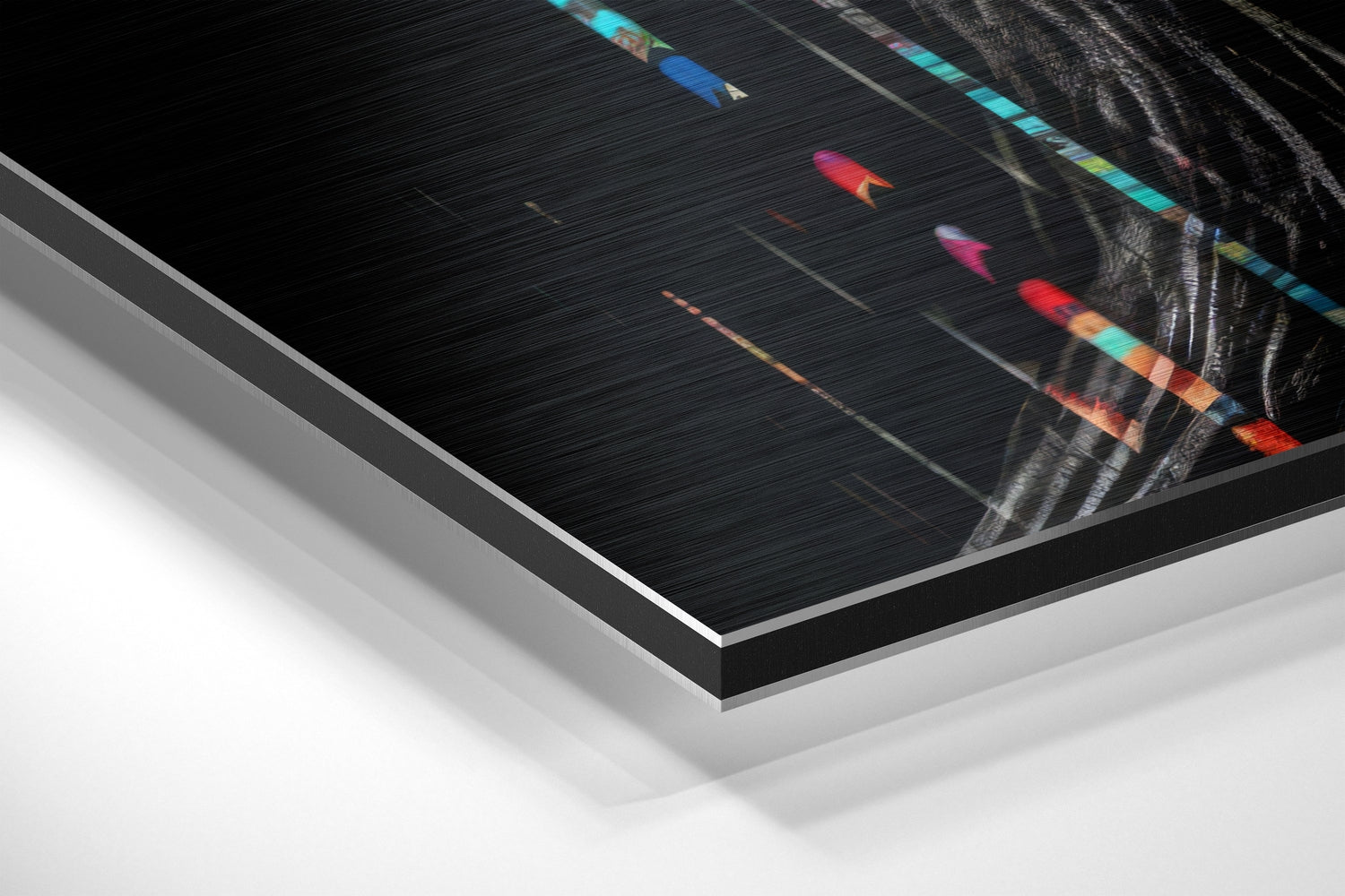 Woman in Lines Brushed Aluminum Dibond Wall Art.