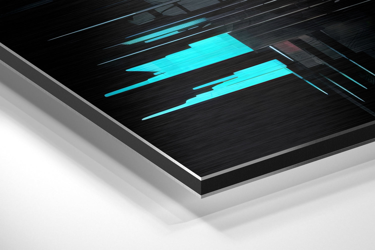 Abstract City Silhouette Brushed Aluminum Dibond Wall Art.