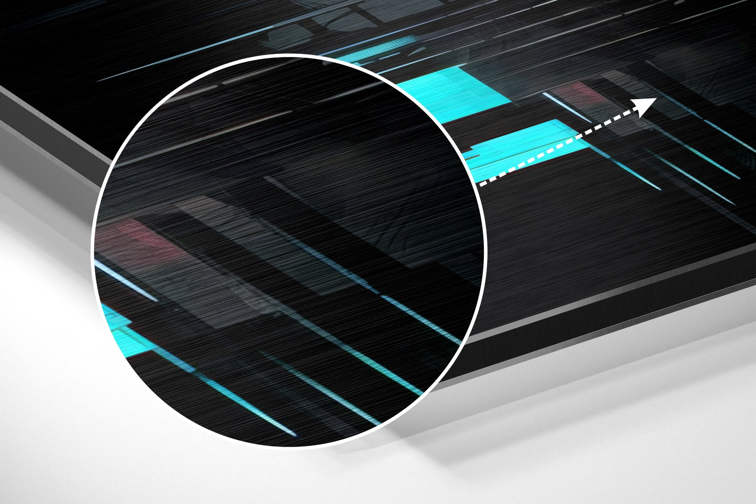 Abstract City Silhouette Brushed Aluminum Dibond Wall Art.