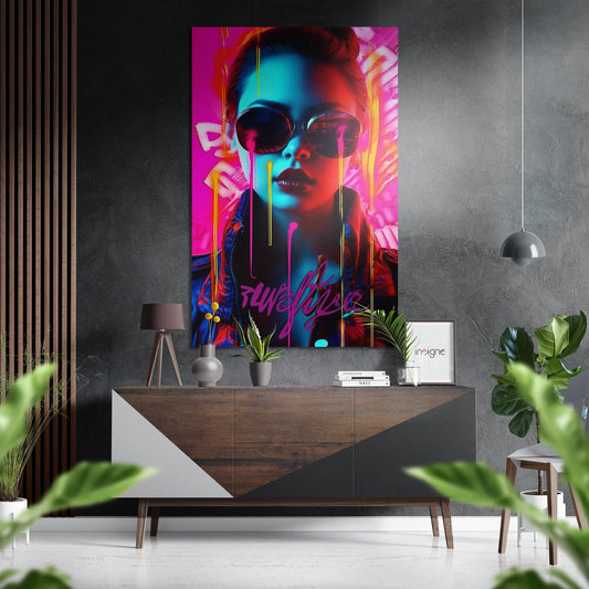 Woman Brushed Aluminum Dibond Wall Art.