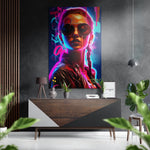 Woman Brushed Aluminum Dibond Wall Art.