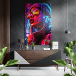Woman Brushed Aluminum Dibond Wall Art.
