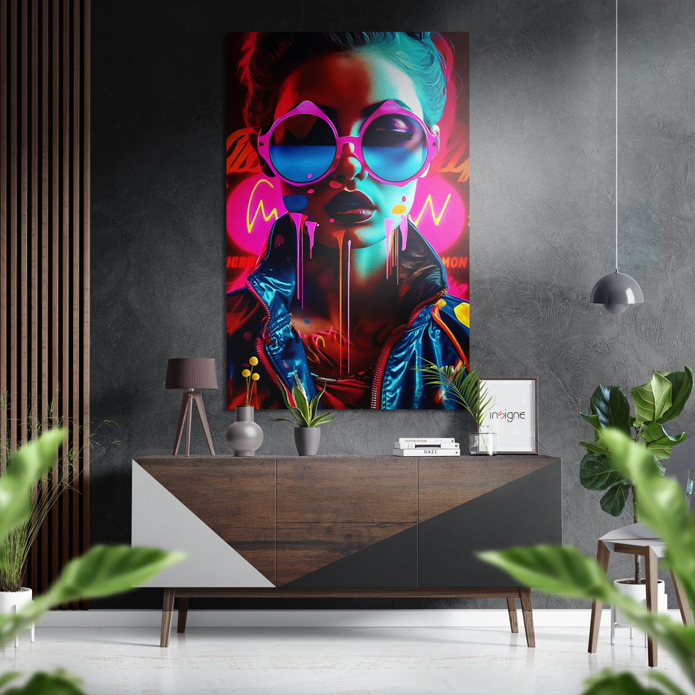 Woman Brushed Aluminum Dibond Wall Art.