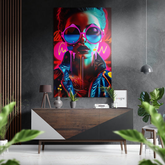 Woman Brushed Aluminum Dibond Wall Art.