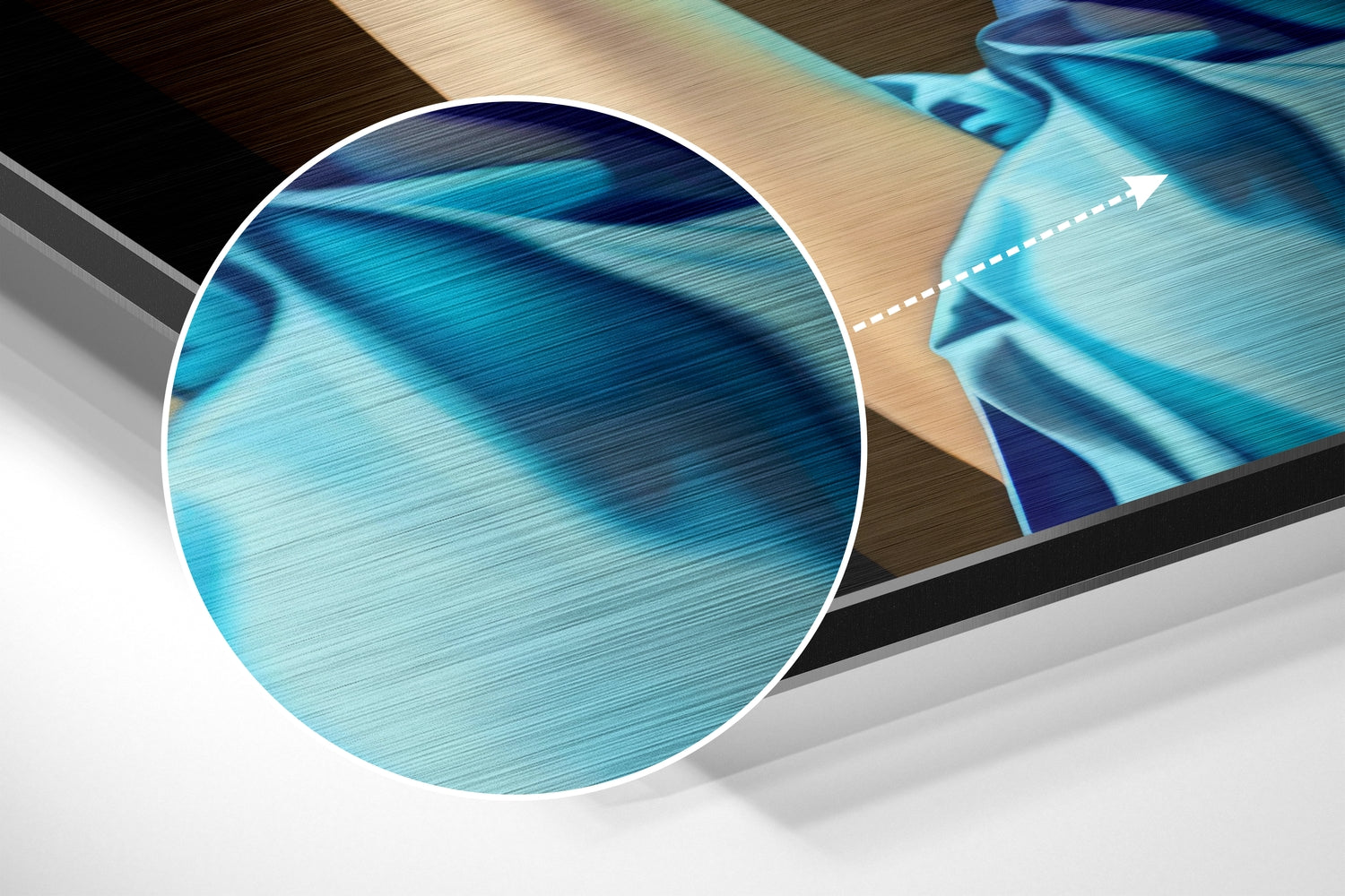 Girl with a Pearl Earring Brushed Aluminum Dibond Wall Art.