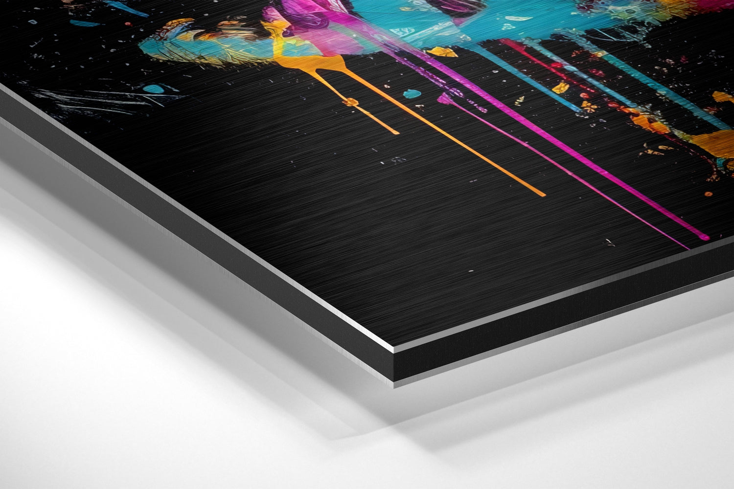 Lips Brushed Aluminum Dibond Wall Art.