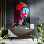 Woman Brushed Aluminum Dibond Wall Art.