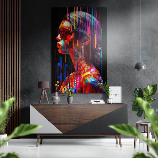 Woman Brushed Aluminum Dibond Wall Art.
