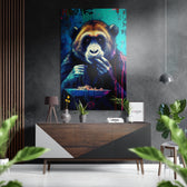 Monkey Brushed Aluminum Dibond Wall Art.