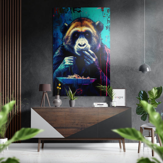 Monkey Brushed Aluminum Dibond Wall Art.