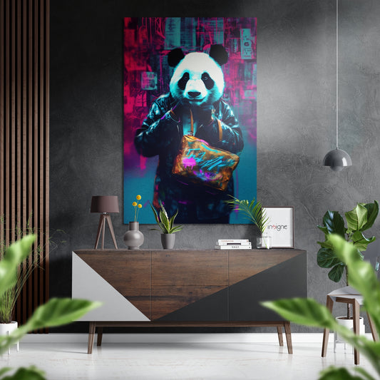 Fashionate Panda Brushed Aluminum Dibond Wall Art.