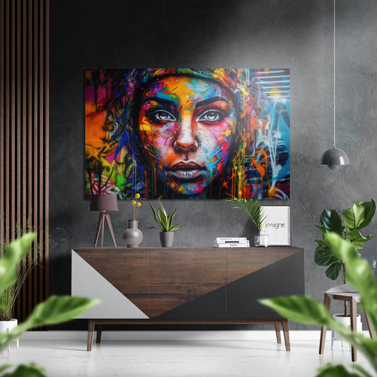 Woman Brushed Aluminum Dibond Wall Art.