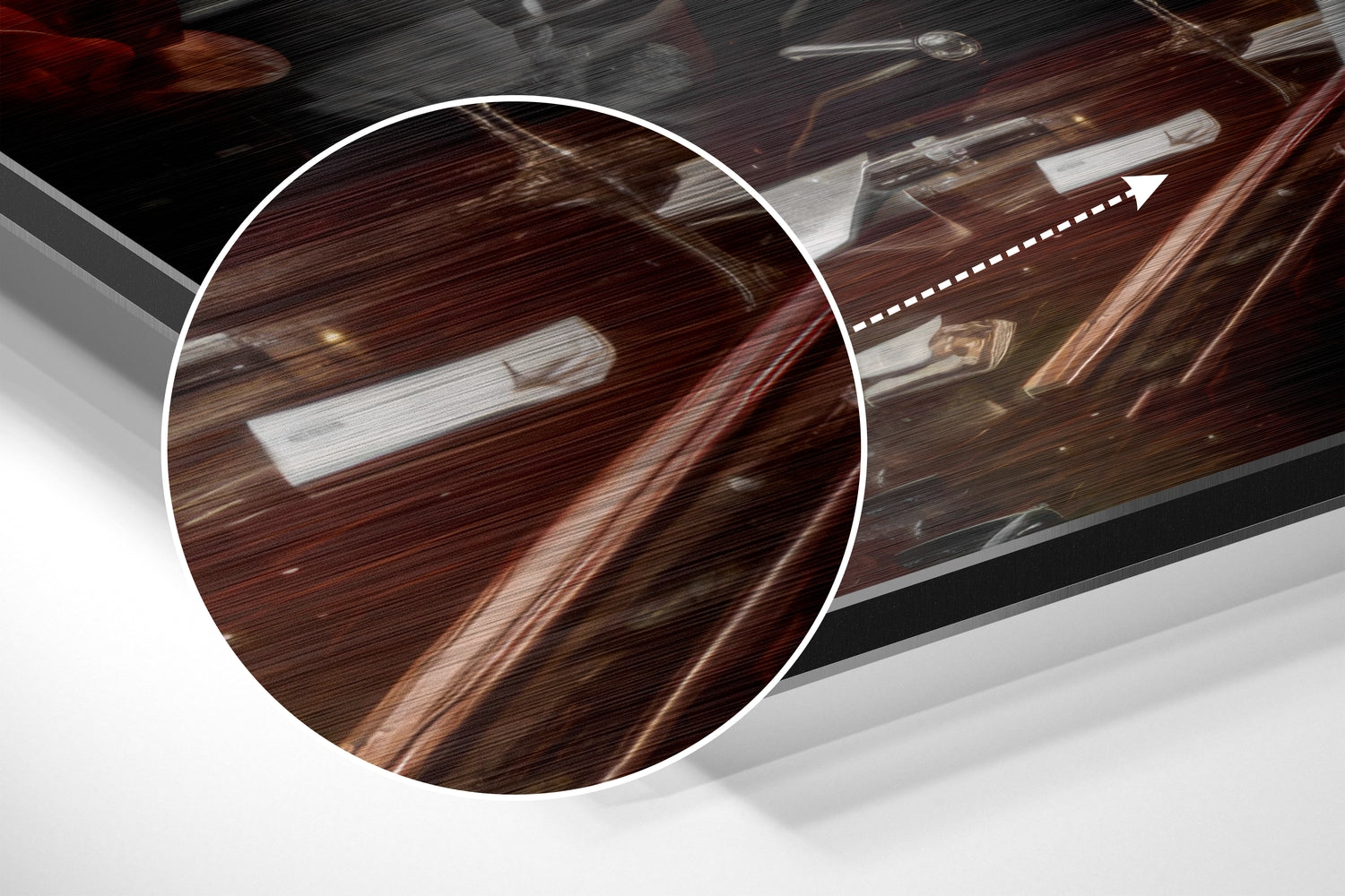 Woman in a Bar Brushed Aluminum Dibond Wall Art.