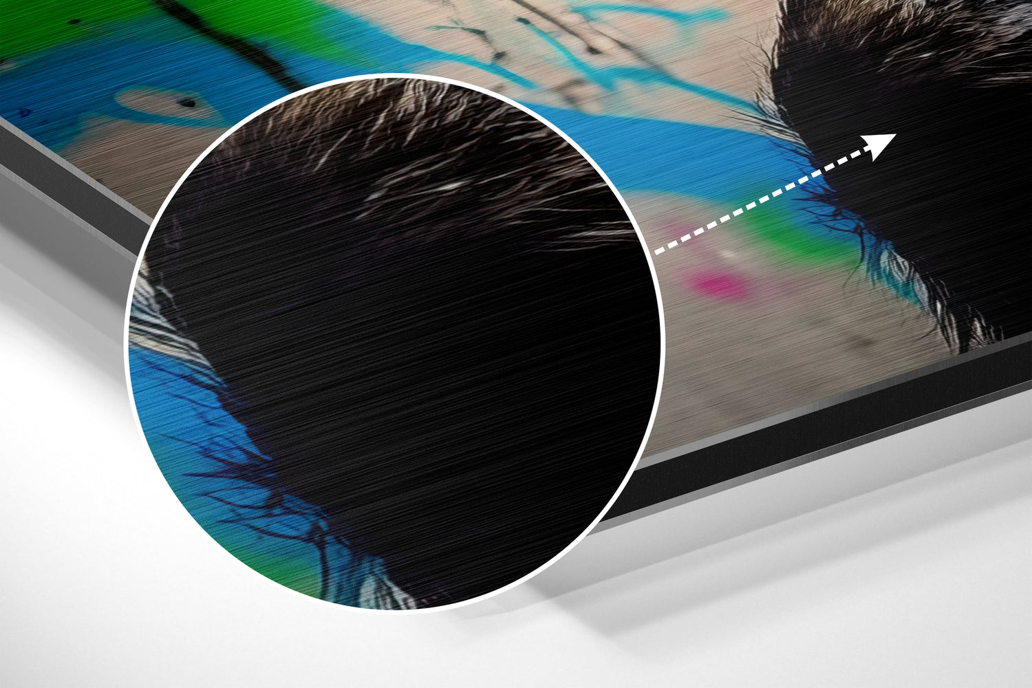 Monkey Brushed Aluminum Dibond Wall Art.