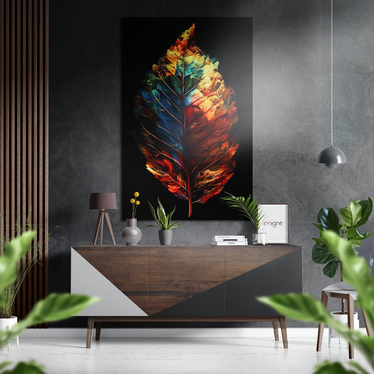 Leaf Brushed Aluminum Dibond Wall Art.