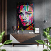 Woman Brushed Aluminum Dibond Wall Art.
