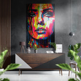 Woman Brushed Aluminum Dibond Wall Art.