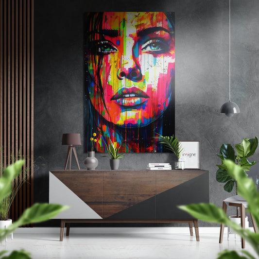 Woman Brushed Aluminum Dibond Wall Art.