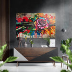 Gun and Roses Brushed Aluminum Dibond Wall Art.