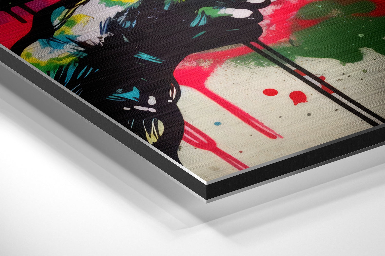 Gun and Roses Brushed Aluminum Dibond Wall Art.