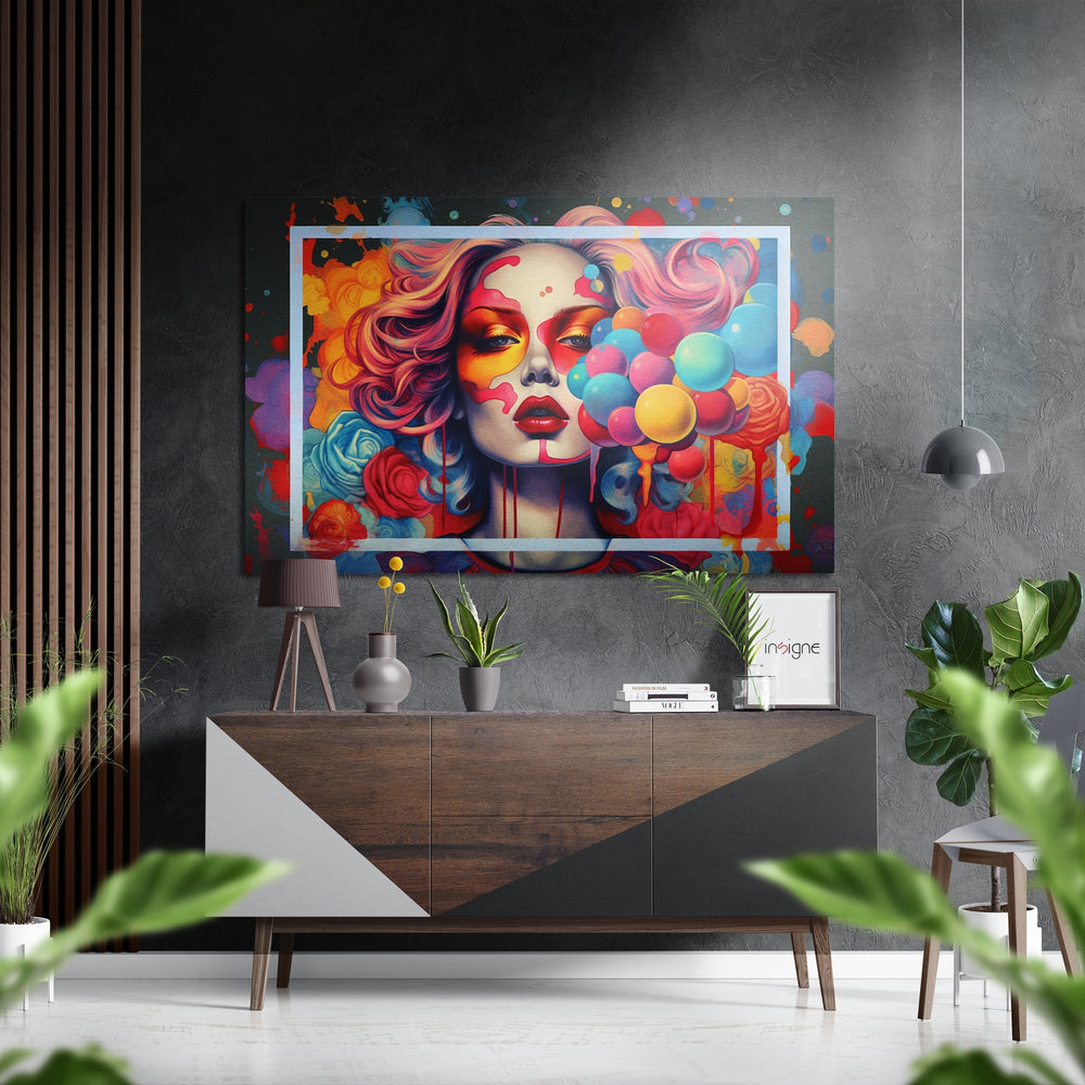 Woman Brushed Aluminum Dibond Wall Art.